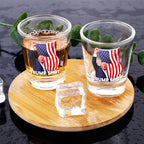 RWSEFK Trump Shot Glass - 4Pc Set with Assassination Picture & Fist Pump, Perfect for Political Enthusiasts, Collectible for Trump 2024 - Holds 1.70 oz, Exclusive Limited Edition Design