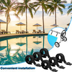 24 Pcs Pool Solar Cover Reel Attachment Kit, Solar Cover Reel Blanket Straps and Clips for Universal Inground Swimming Pool (Yellow, Straps)