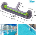 Sepetrel Pool Brush Head for Cleaning Walls,Heavy Duty Inground / Above Ground Swimming Pool Round Scrub Brushes with Premium Strong Bristle & Reinforced Aluminium Back,Grey