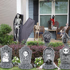 YNOUU Nightmare Before Christmas Yard Signs with Stakes, Halloween Party Supplies, Realistic Halloween Graveyard Decor Outside for Kids School Home Office Party