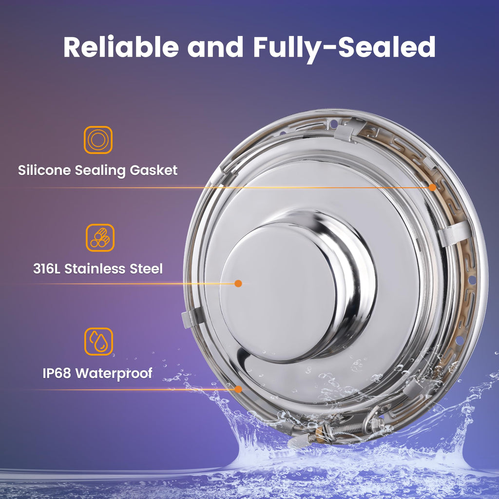 SURAIELEC 12V AC Pool Lights for Inground Pool, 10 inch Color Changing LED Pool Light with Remote Control, 300W Equivalent, Underwater Swimming Pool Light Fixture for Large Wet Niches, 50FT