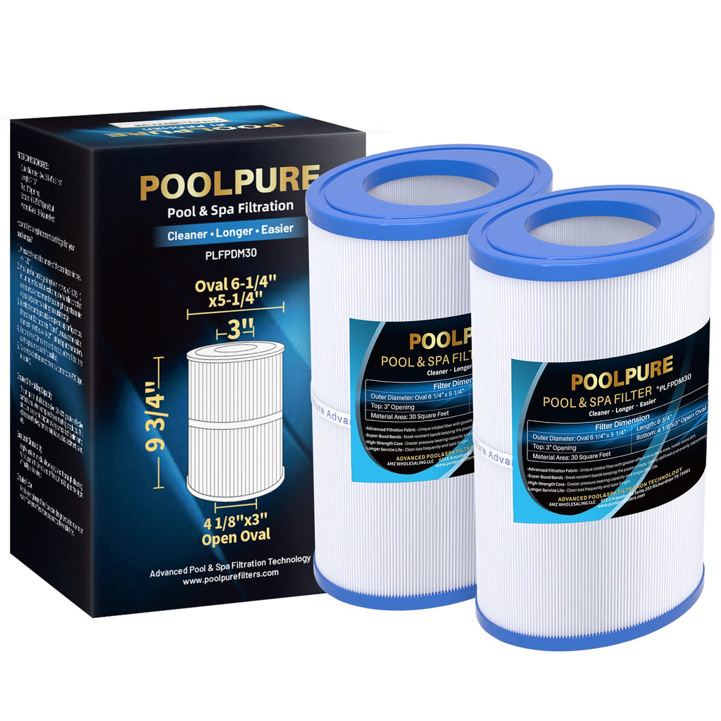 POOLPURE Oval Filter Spa Filter PDM30 Compatible with Dream Maker Hot Tubs 461269, 30 sq.ft Hot Tub Filter Cartridge 2PACK