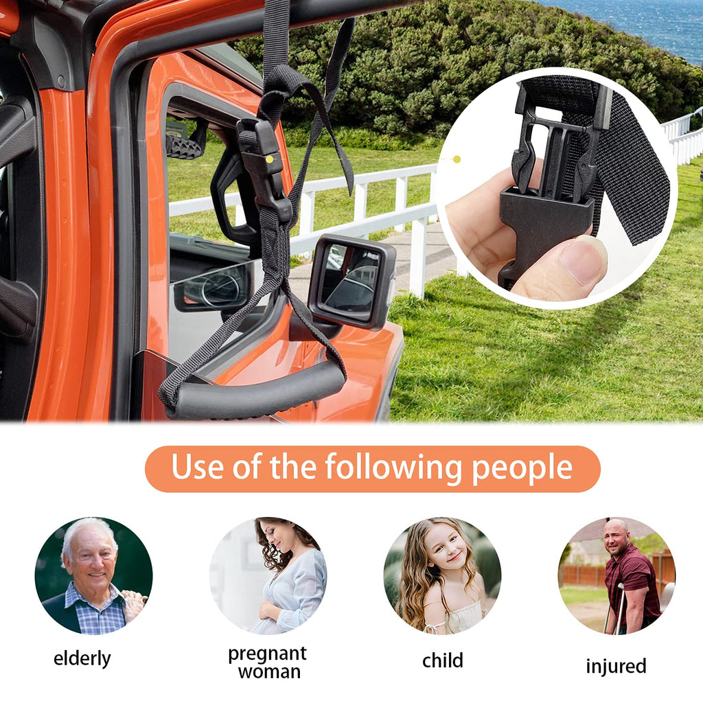 Automotive Adjustable Standing Aid Safety Handle Vehicle Support Grip Handle Disability Help Car Hand Hook- 2 pcs (Black)