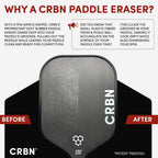 CRBN Pickleball Paddle Eraser, Best Carbon Fiber Pickle Ball Racket Cleaner, Fast & Easy Rubber Bar to Remove Ball Residue, Dirt, & Minor Scrapes/Scratches - Patent Pending - 2 Pack