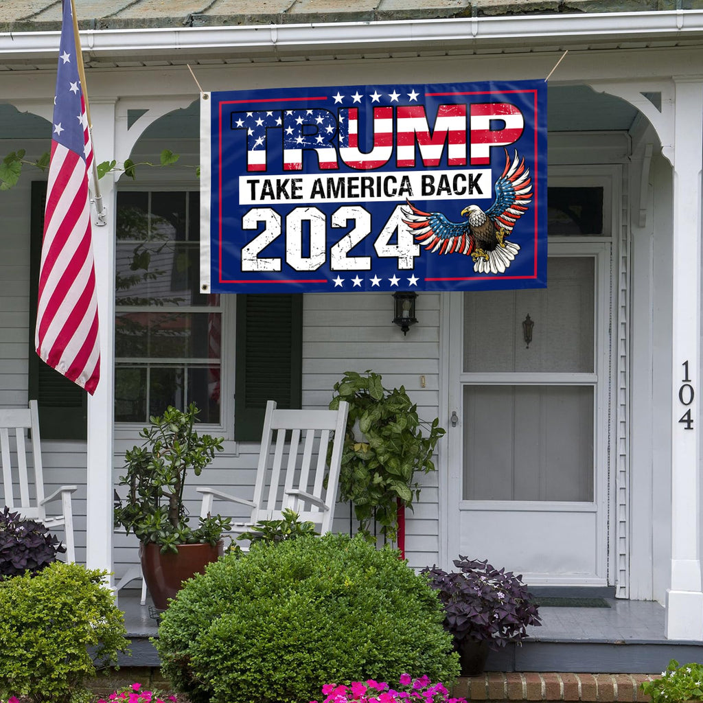 Trump 2024 Flag, Trump Flag 3x5 FT Polyester Banner with Brass Grommets for Indoor Outdoor Decorations (black5)