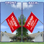 WHGJ Trump 2024 Flag Take America Back - Double Sided 3x5 ft, Heavy Duty 3 Ply Durable Polyester - Red Donald Trump President Flags Merchandise for Outdoor Indoor Fade Resistant Banner Decor
