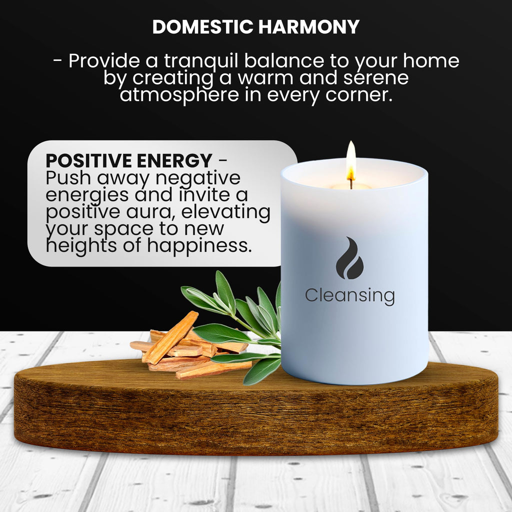 Natur IX Candles for Home - Sage & Palo Santo Candle - Non-Toxic Candle - 50 H Long Lasting - Soy Candles with Essential Oils - Sage Candles for Cleansing House Negative Energy, Gift Box, 8.3oz