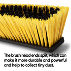 Yocada 24 inch Push Broom Brush 65.3 inch Long Handle Stiff Bristles Heavy-Duty Outdoor Commercial Broom for Cleaning Bathroom Kitchen Patio Garage Deck Concrete Wood Stone Tile Floor