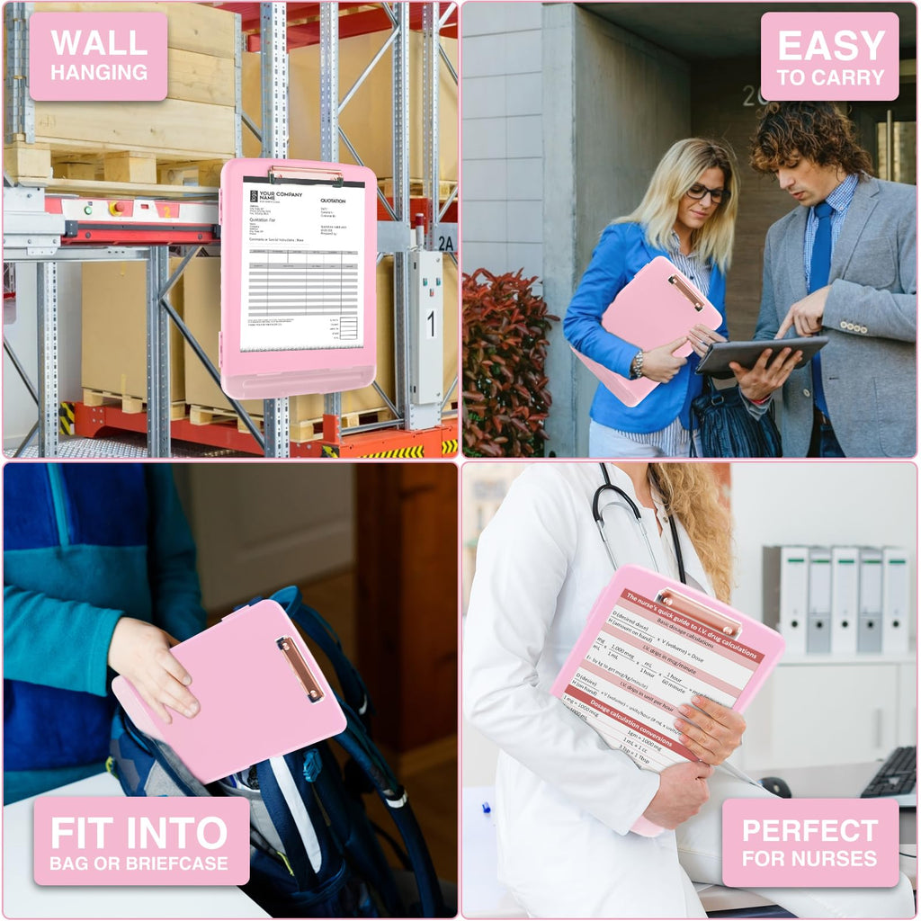 Clipboards with Storage, High Capacity Clip Boards 8.5x11 with Storage, Heavy Duty Nursing Clipboard Folder, Plastic Clipboard with Pen Holder for Women Teachers Work, School & Office Supplies