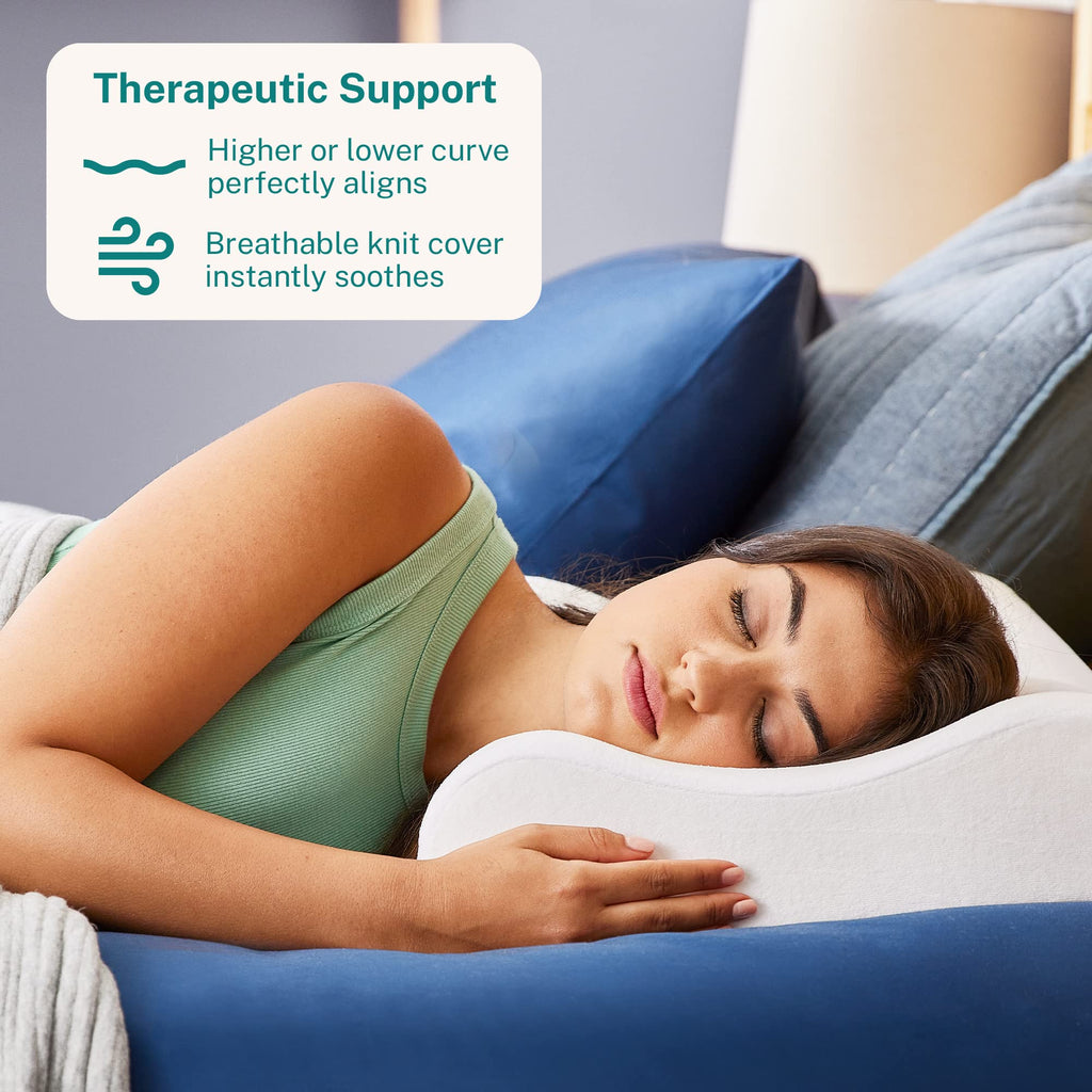 Sleep Innovations Memory Foam Contour Pillow, Standard Size, Head, Neck, and Shoulder Alignment, Side and Back Sleepers, Medium Support