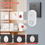 Nestling® Wireless Caregiver Pager SOS Call Button for Elderly Monitoring, Emergency Alert System Call Bell for Nurse Patient Disabled 1 Waterproof Transmitter & 1 Plugin Receiver