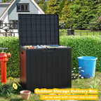 MAIUSCOLI 30 Gallon Outdoor Deck Box, Lockable Waterproof Outdoor Storage Boxes For Garden Tools,Indoor Cushions,Accessories Outside Storage Resin Weatherproof Container(Black)