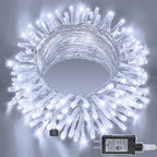 Ollny Christmas Lights 120LED 40FT, Cool White Fairy Lights Waterproof Connectable Timer, 8 Modes Plug in String Lights for Bedroom Outdoor Tree Indoor House Decorations