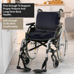 Elmara Wheelchair Seat Cushion Set – Relieve Back, Coccyx, Sciatica Pain – 18"x17"x4" Non-Slip Wheelchair Cushions for Pressure Relief, Wheel Chair Cushions for Seniors, Cushion for Wheelchair (Black)