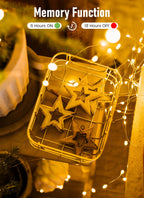 66Ft 200 LED Outdoor String Lights, Warm White Fairy Lights Battery Operated with Remote, Twinkle Lights for Bedroom Patio Party Christmas Decoration