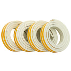 Duck Brand Self Adhesive Rubber Weatherstrip Seal for Extra Large Gaps, 1/2-Inch Wide x 5/16-Inch Thick x 10-Feet Long, 4 Pack, White (288073)