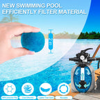 WLLEYAY 3.1 lbs Pool Filter Balls, New Upgrade Efficient Swimming Pool Filter Sand Alternative, Reusable Eco-Friendly Blue Filter Media Balls, Replace 110 lbs Filter Sand, Lasts for Several Seasons