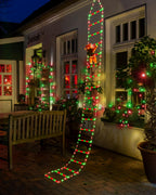 Toodour LED Christmas Light - 10ft Christmas Decorative Ladder Lights with Santa Claus, Christmas Decorations Lights for Indoor Outdoor, Window, Garden, Home, Wall, Xmas Tree Decor - Red & Green