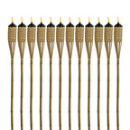 TIKI Bamboo Tiki Torches 12-Pack – Weather-Resistant Outdoor Décor with Easy-Pour Wide-Mouth Canister Refill for Patio, Garden, Backyard, and Parties, 57-Inch Citronella Torches