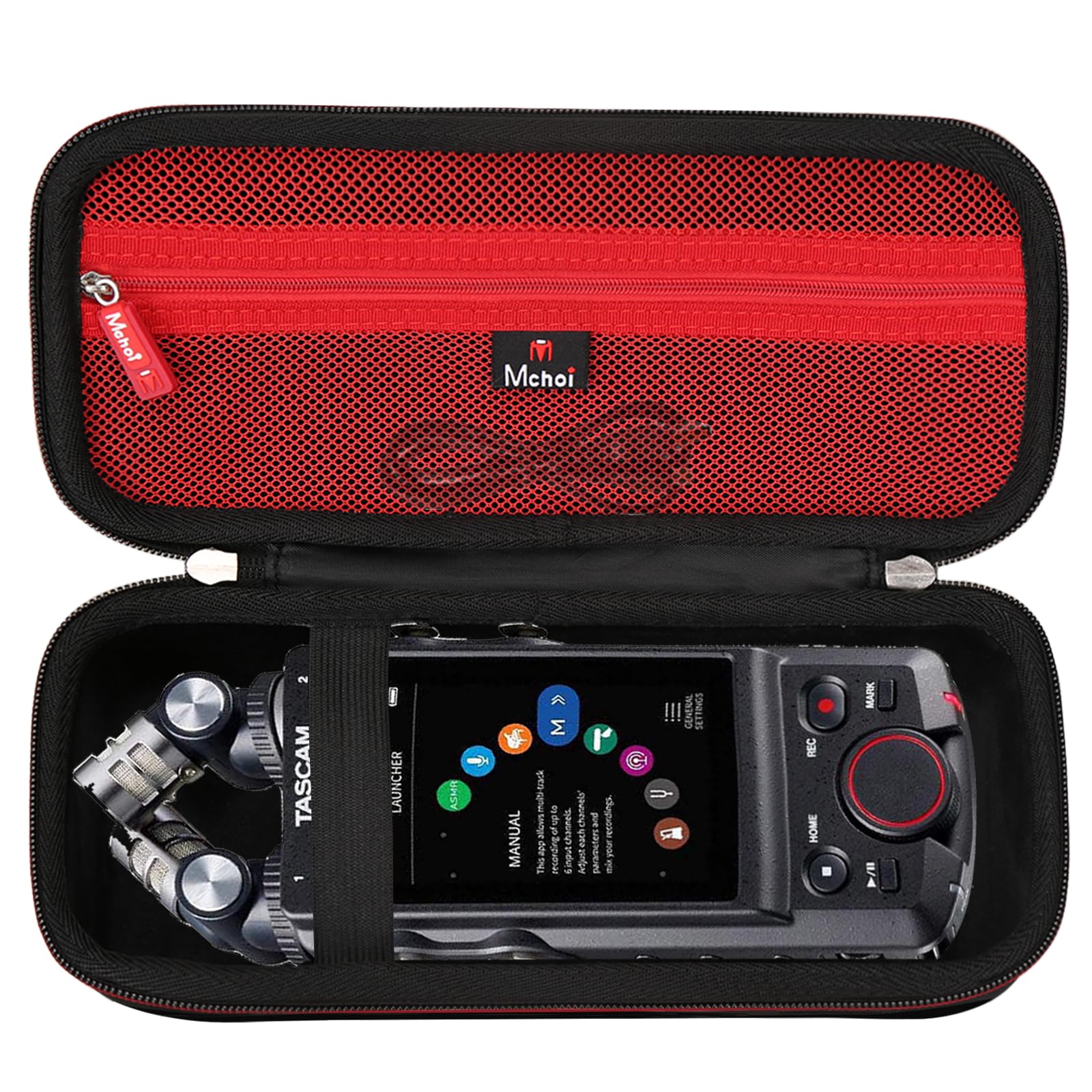 Mchoi Hard Case Suitable for Tascam Portacapture X8 High Resolution Adaptive Multi-Track Recorder, Waterproof Shockproof Record Device Digital Recorder Protective Case, Case Only