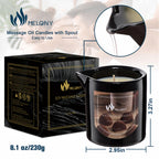 MELONY Massage Oil Candle | Great for Calming, Soothing and to Relax | with Natural Soy Wax | 8.1oz (Chocolate Whiskey)