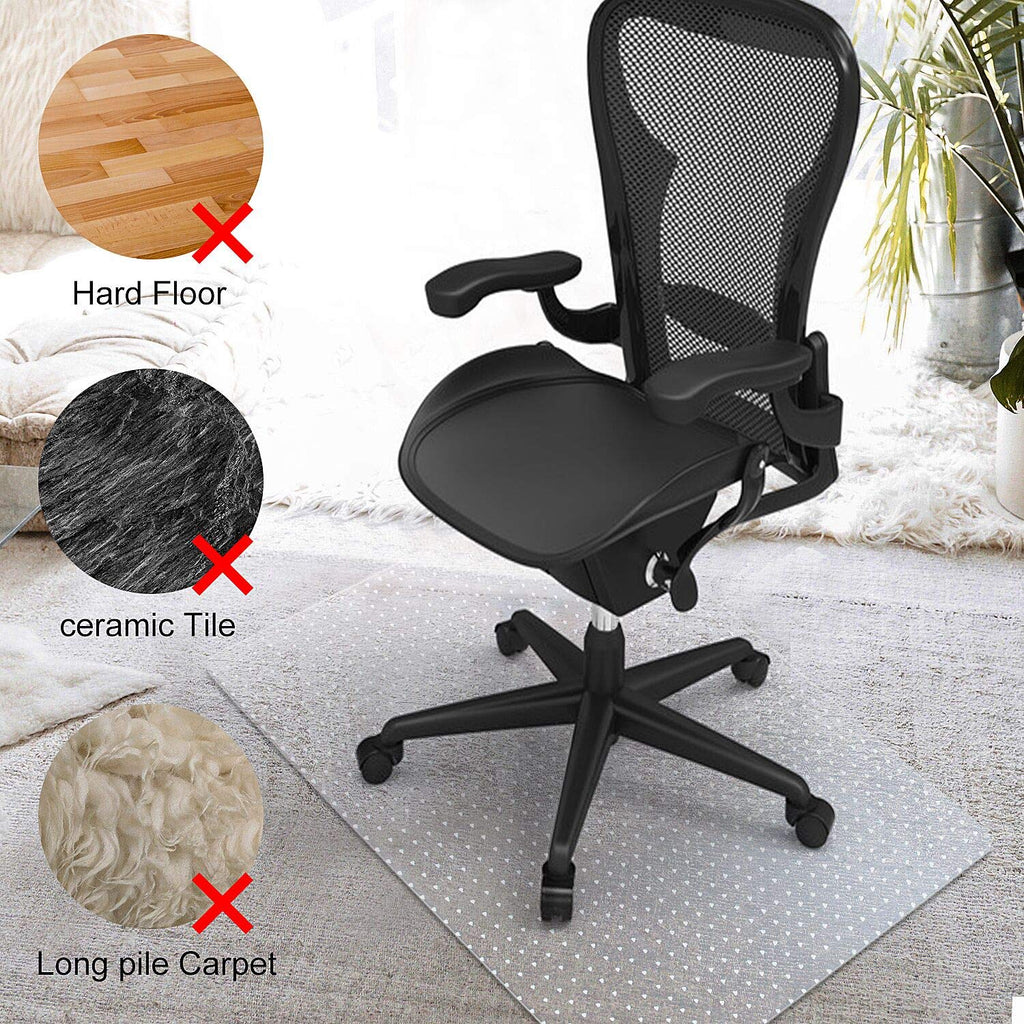Azadx Carpet Floor Chair Mat for Low, Standard and No Pile Carpeted Floors - Plastic Desk Chair Mat for Easy Rolling - Durable Carpet Protector (30 x 48'' Rectangle)