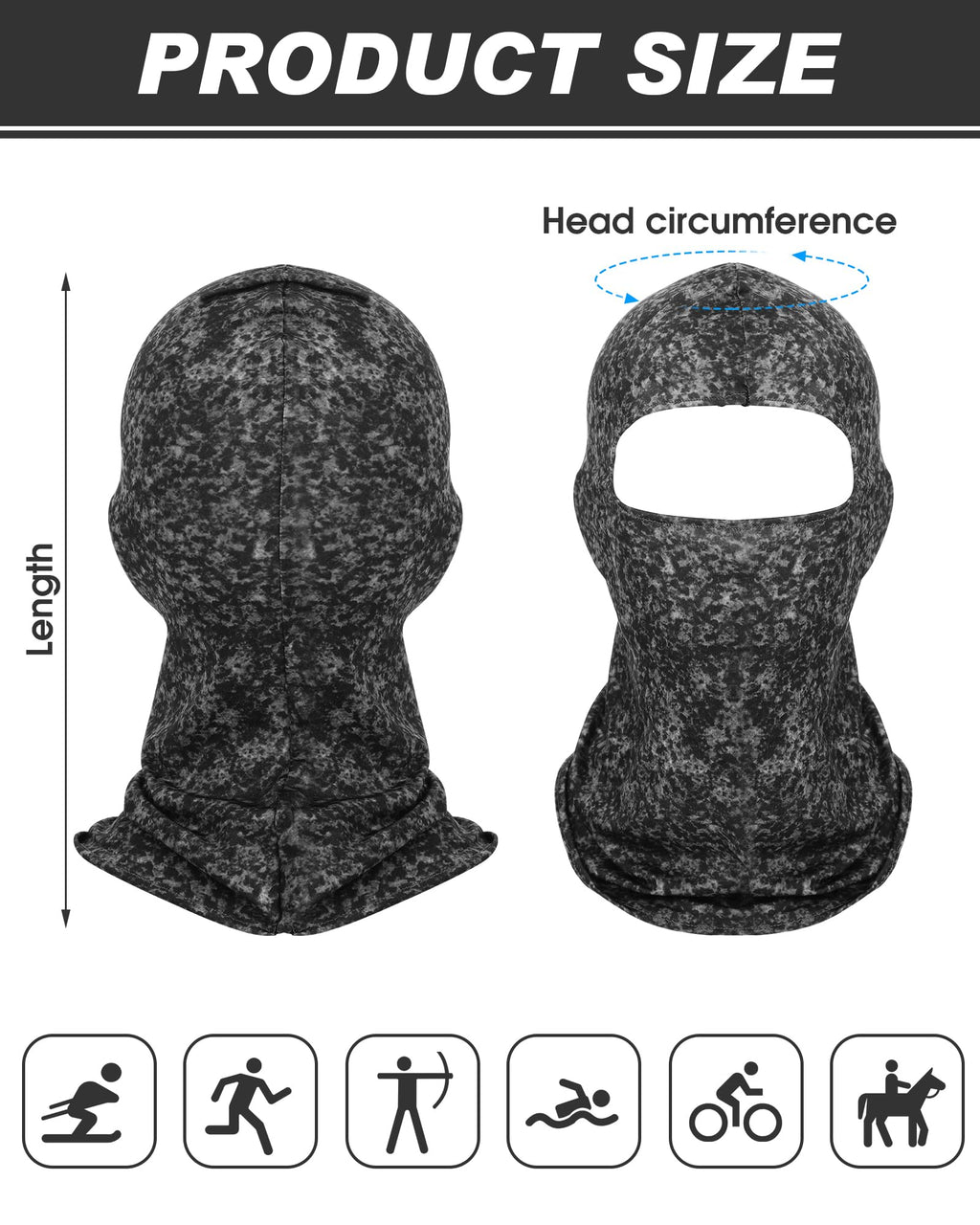 9 Pcs Balaclava Sun Protection Ski Mask Full Face Cover UV Protection Silk Mask Balaclava for Women Men Outdoor Sport(M) Camouflage