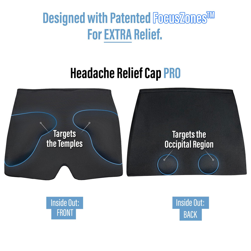TheraICE Migraine Relief Cap PRO, Headache Ice Pack Mask Products, Soothing Gel Hat, Face Cold Compress Head Wrap for Tension, Stress & Hangover, FocusZone Technology Provides Extra Cooling & Pressure