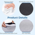 5 STARS UNITED Seat Cushion for Tailbone Pain Relief – Memory Foam Lifting Pillow for Coccyx, Hip, Hemorrhoid, Sciatica & Post-Surgery Recovery – Wheelchair, Car, Desk, Gaming & Office Chairs, D Gray