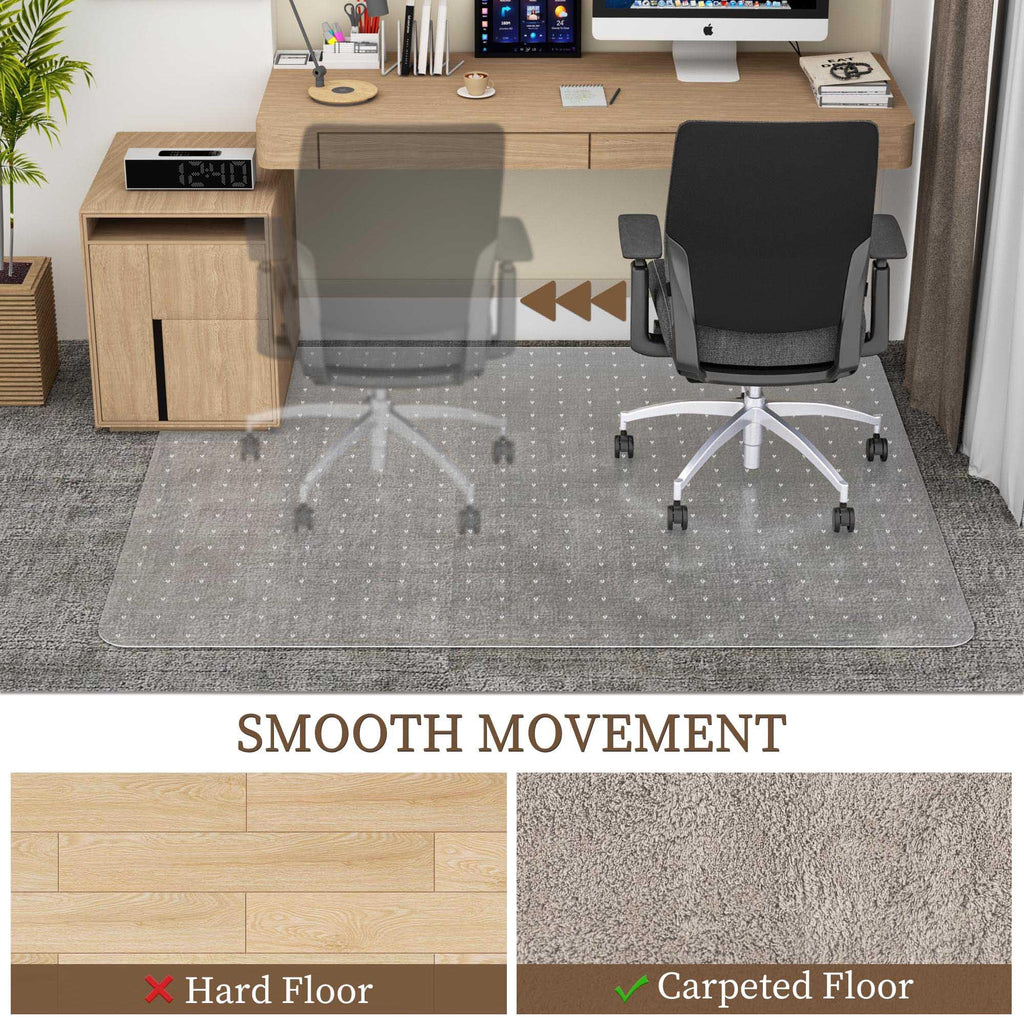 Naturei Chair Mat for Carpet, 30" x 48" Office Floor Protector for Rolling Chairs, Easy Glide Desk Mat for Low Pile Carpet (Rectangle)