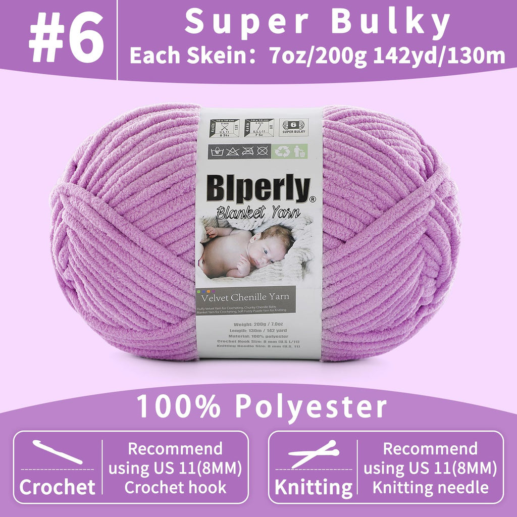 6 Super Bulky Velvet Chenille Yarn for Crocheting - 2 Skein of 200g/7 oz - Ultra Soft Heavy Weight Chunky Knitting Yarn for Baby Blankets, Amigurumi, Home Decor（Beige，2 Skein）