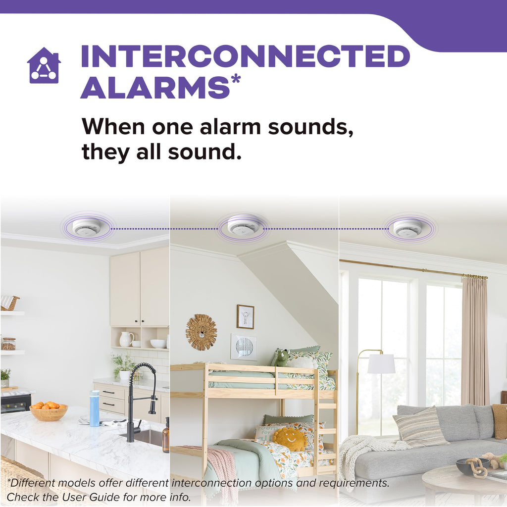 Kidde Hardwired Smoke & Carbon Monoxide Detector, 10-Year Battery Backup, Interconnectable LED Warning Light Indicators