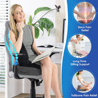 TushGuard Seat Cushion for Office Chair Memory Foam Non-Slip Cushion Back, Coccyx, Sciatica, Tailbone Pain Relief Butt Pillow for Office Chair, Car, Wheelchair, Grey, X-Large