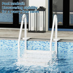 UPHYB Pool Ladder, 4-Step Pool Stairs with Double Handrails and Non-Slip Steps for 48-54” Above Ground and In-Ground Pools, White