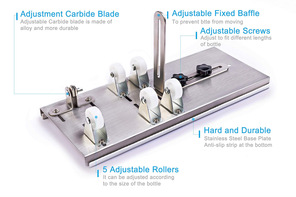 Glass Bottle Cutter, Upgraded Bottle Cutting Tool Kit, DIY Machine for Cutting Wine, Beer, Liquor, Whiskey, Alcohol, Champagne, Upgraded Precision Cutting for Round Glass Bottles
