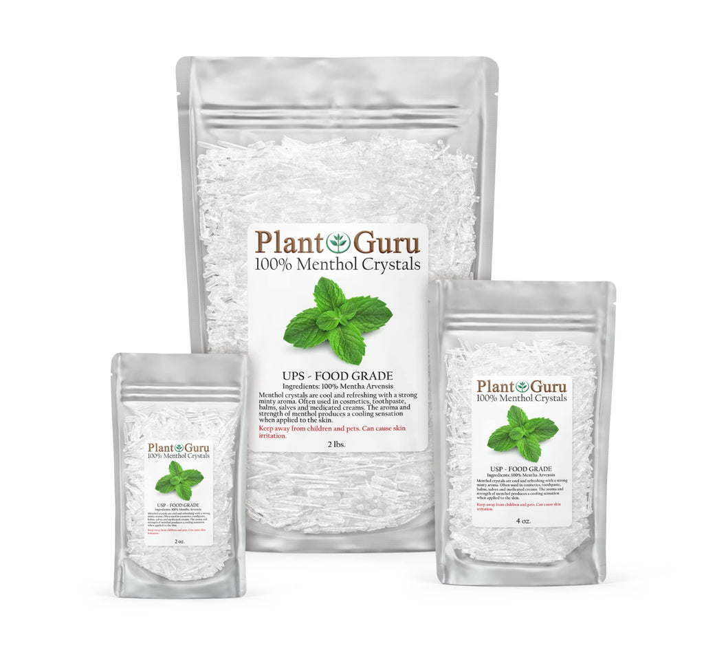 Menthol Crystals 8 oz. Mentha Arvensis 100% Pure Natural USP Food Grade - Great for Cosmetics, Salves, Balms, Creams and Soap Making.