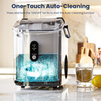Antarctic Star Nugget Ice Makers Countertop with Auto-Cleaning, 35lbs/Day, Portable Sonic Ice Machine with Handle, Basket and Scoop for Home/Kitchen/Office/Camping(Stainless Steel Silver)