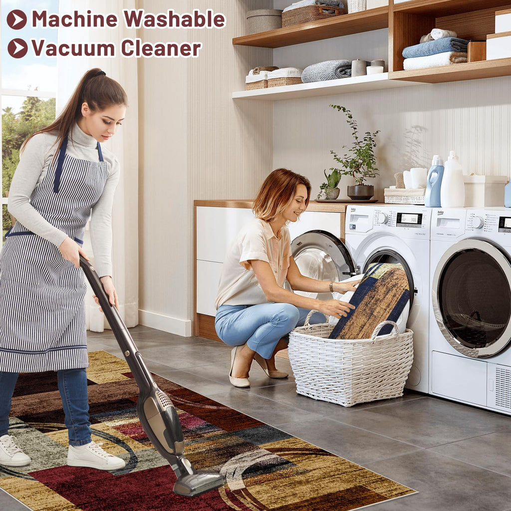 Office Chair Mat for Hardwood Floor&Tile Floor,36"X 48" Heavy Duty Desk Chair Mat for Hard Floors,Under Desk Rug for Rolling Computer Chair,Anti Slip,Low Pile Carpet Floor-Geo Multi