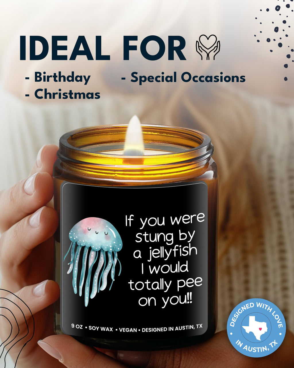 Funny Friendship Candle, If You were Stung by a Jellyfish, Funny Gifts for Friends Adult Humor, Best Friends Gifts for Friends Women Unique, Birthday, Christmas, Gift-Ready