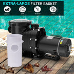 Oswerpon Pool Pump Above Ground/Inground, 1.5 HP 6600GPH Powerful Selfpriming Pool Pumps for 15,000-31,000 Gallons Pools, Dual Voltage Swimming Pool Pump with Strainer Basket & Drain Plug