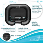 Circa Air Inflatable Hair Washing Basin for Bedridden, Portable Shampoo Bowl for Home, Mobile Hair Washing Station, Portable Sink for Washing Hair in Bed, Elderly Aid Hair Wash Tray, Loc Detox Tub