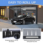 Garage Door Screen for 2 Car Garage 16x7FT, Magnetic Screen Garage with Retractable Fiberglass Mesh and Heavy Duty Weighted Bottom, Easy Assembly & Pass, Hands Free Door Screen Kit