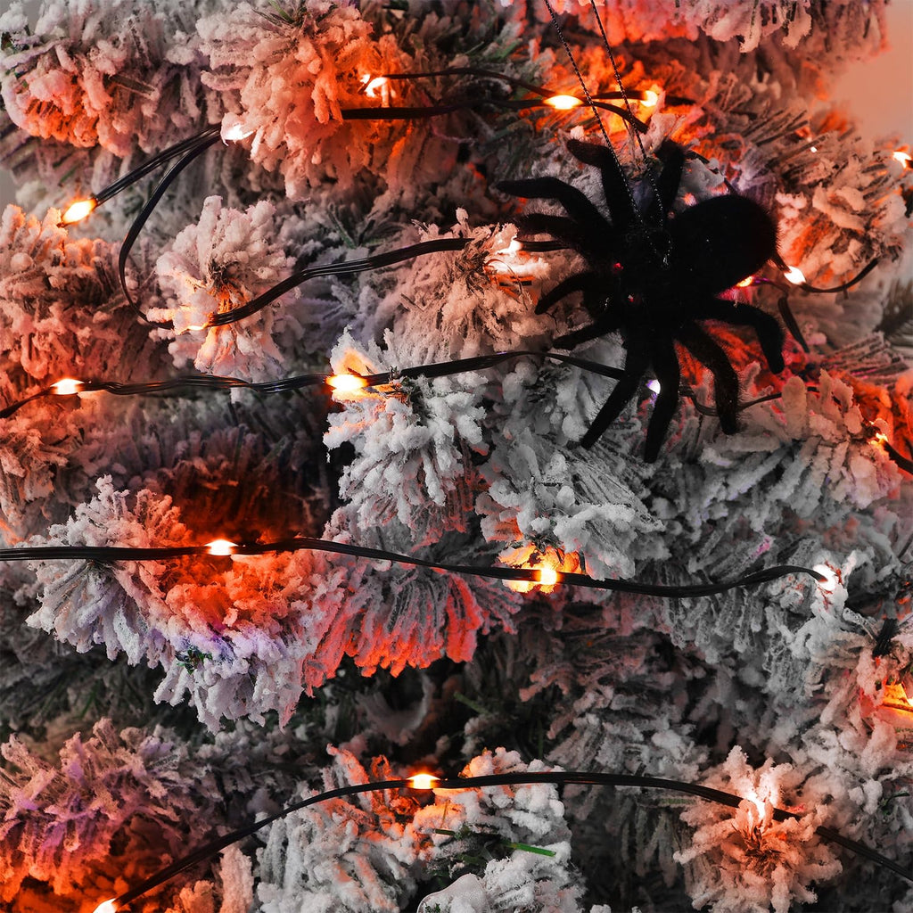 WATERGLIDE Extra Long 328 FT Halloween Lights, 1000 LED Outdoor Fairy String Lights, Green PVC Copper Wire Christmas Lights, Plug in 8 Modes & Waterproof for Tree Party Home Yard Decor, Orange