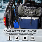 CARTMAN 32.5 Inch Folding Emergency Snow Shovel 3 Piece Aluminum Lightweight Portable Sport Utility Shovel for Car Trunk Camping Garden Beach with Ice Scraper Carrying Bag, Black