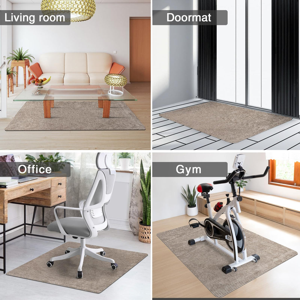 Placoot Desk Chair Mat for Hardwood Floor Corduroy Surface 1/6" Thick 55"x35" Office Chair Mat for Rolling Chairs-100% Large Anti-Slip Backing Under Desk Low-Pile Office Rug Floor Mat for Office/Home