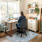 Office Chair Mat for Hardwood Floor & Tile Floor,36"X 48" Heavy Duty Desk Chair Mat for Hard Floors, Under Desk Rug for Rolling Computer Chair,Anti Slip,Low Pile Carpet Floor Protector-Blue