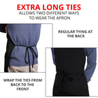 2 Pack Bib Apron, Adjustable with 2 Pockets, Water and Oil Resistant, Cooking Kitchen Chef Apron for Women Men