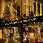 JMEXSUSS Outdoor Christmas Lights Plug in: 315ft 1200 LED Christmas Tree Lights with Remote - 8 Modes Warm White Christmas String Lights for Wedding Holiday Yard Party Indoor Decoration