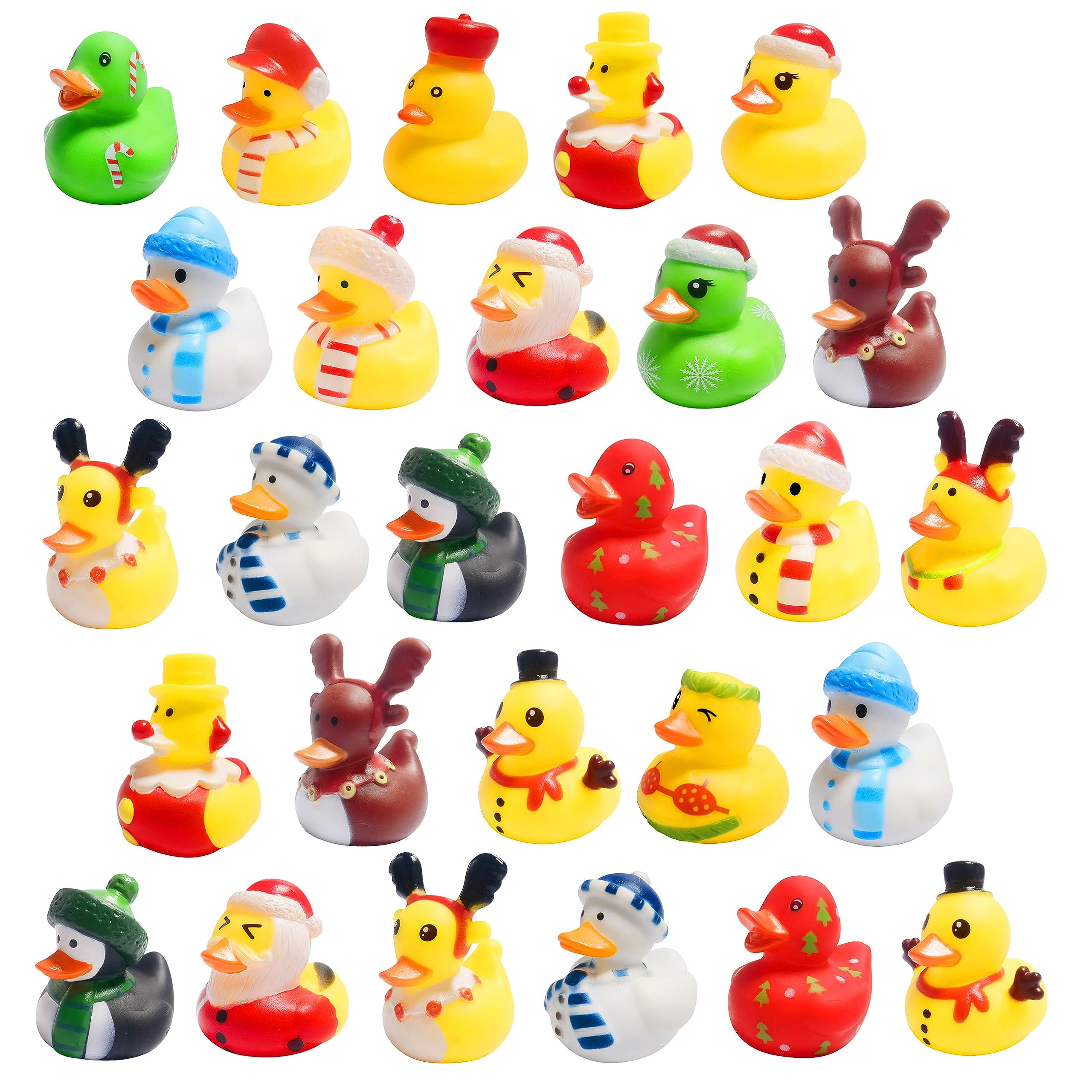 27 PCS Christmas Rubber Ducks Baby Showers Accessories Jeep Bath Toys for Kids Christmas Party Favors,Gift Exchange,Christmas Stocking Stuffers(Christmas)