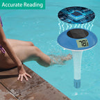 Digital Pool Thermometer Floating Easy Read –Solar Powered Floating Digital Temperature Gauge for Accurate Testing, Big LCD Screen for Easy Reading, °C/°F Display, IPX-8 Waterproof (Navy Blue)